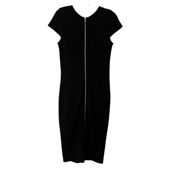 Nordstrom Dresses & Skirts - Women's Black Midi Body Con Capped Sleeved Zippered Dress Size Med Classy Sexy